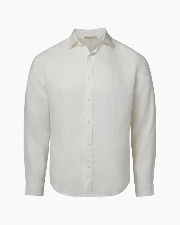 onia Air Linen Long Sleeve Shirt White