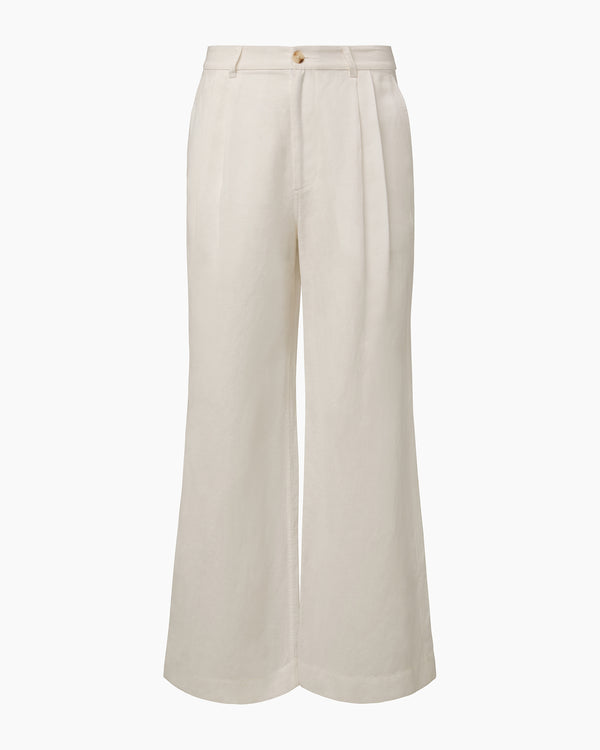 Onia Air Linen Pleated Trouser White