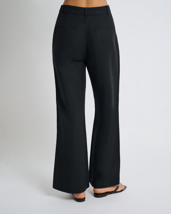 Onia Air Linen Pleated Trousers Black