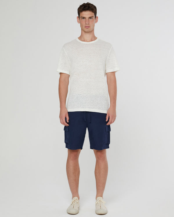 Onia Air Linen Pull-on Cargo Short Deep Navy