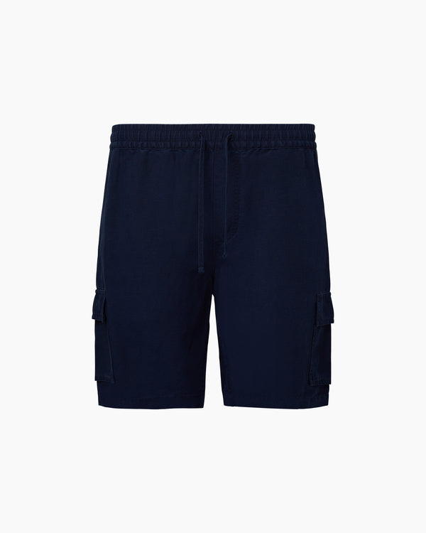 onia Air Linen Pull-on Cargo Short Deep Navy