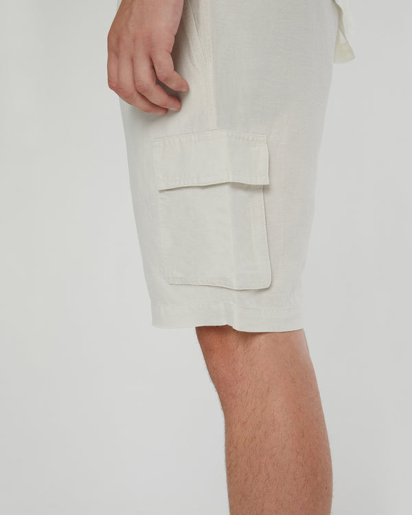 Onia Air Linen Pull-on Cargo Short Stone