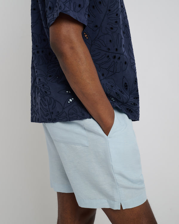 Onia Air Linen Pull-on Short 6" Ballad Blue