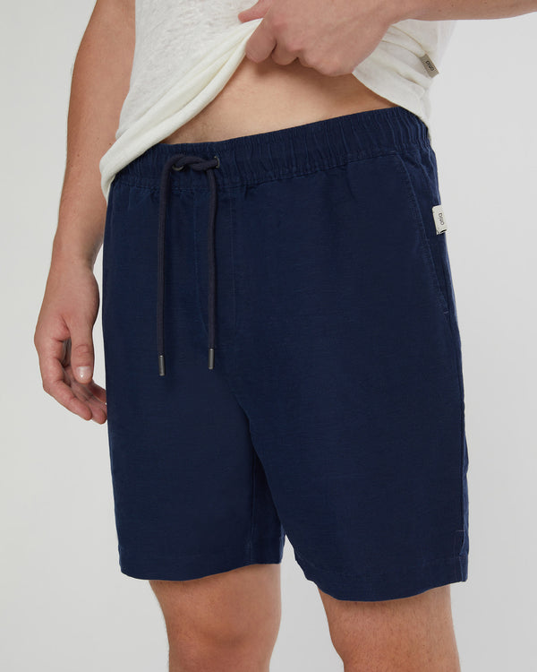 Onia Air Linen Pull-on Short 6" Deep Navy