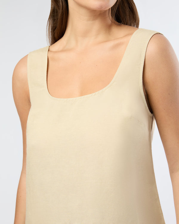 Onia Air Linen Scallop Mini Dress Jute