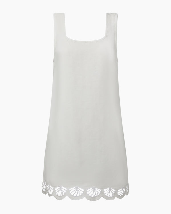 Onia Air Linen Scallop Mini Dress White