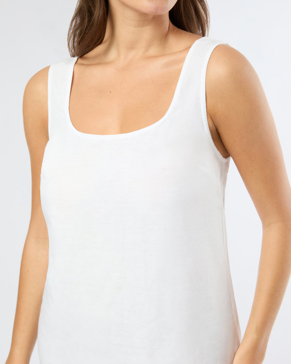 Onia Air Linen Scallop Mini Dress White