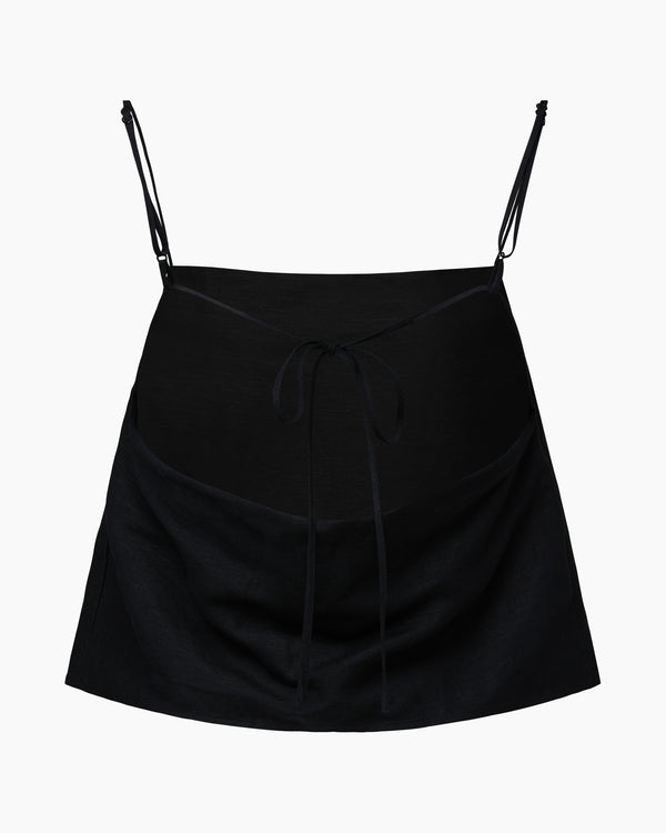 Onia Air Linen Square Neck Tank Top Black