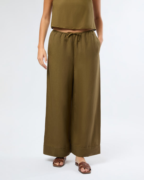 onia Air Linen Wide Leg Drawstring Pant