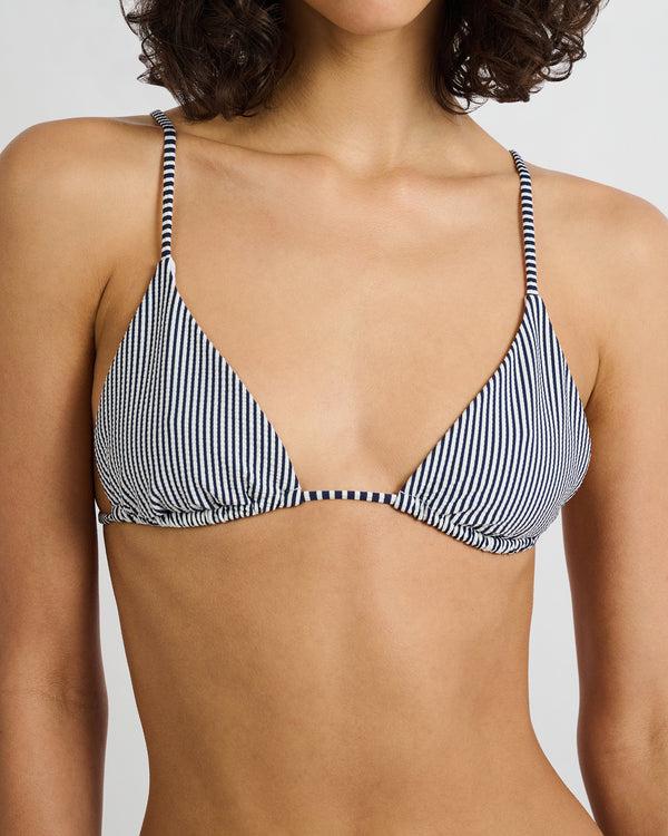 Onia Alexa Bikini Top Deep Navy/White