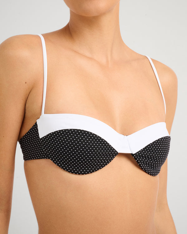 Onia Brigitte Bikini Top Black/White