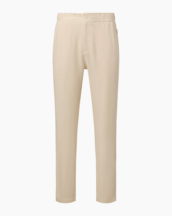 onia Button Front Elastic Linen Pant Oat