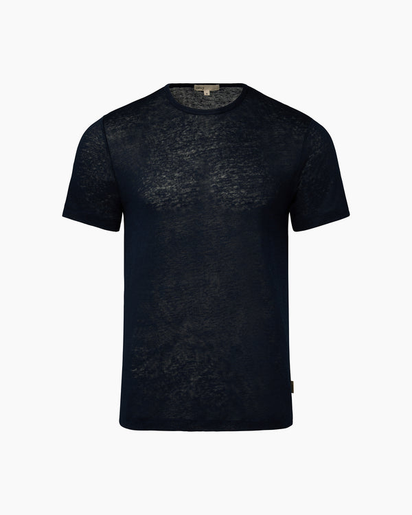 onia Chad Linen Tee Deep Navy