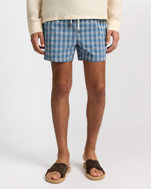 Onia Charles 4" Swim Trunk Blue/White