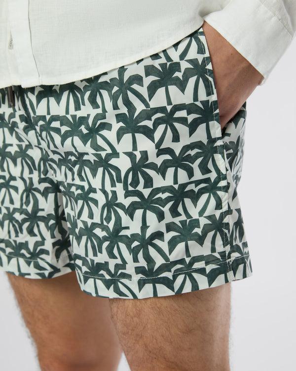 Onia Charles 4" Swim Trunk Off White/Dark Olive