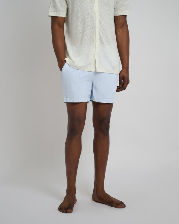 Onia Charles 5" Swim Trunk Pale Blue/White