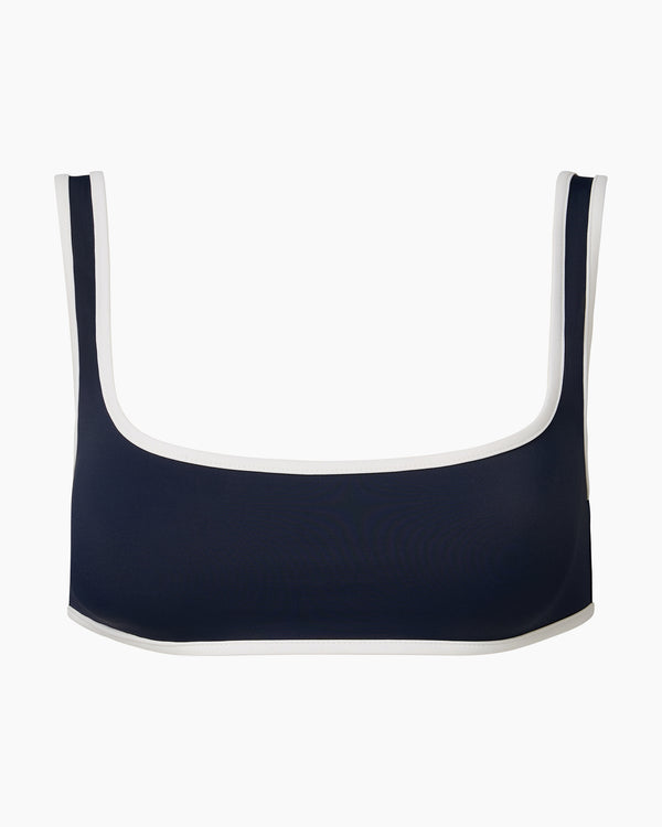 Onia Claire Bikini Top Deep Navy/White