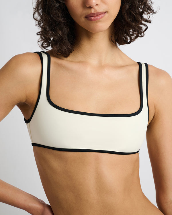 Onia Claire Bikini Top Egret/Black