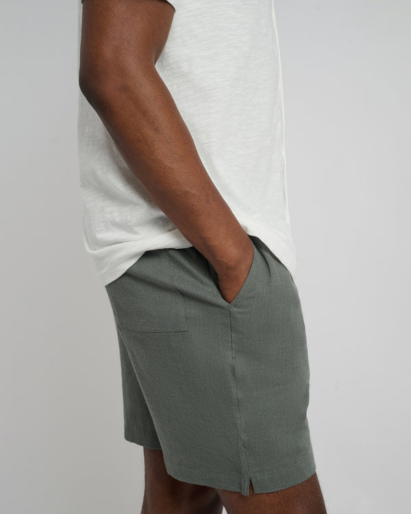 Onia Classic Pull On Linen Short 6" Agave