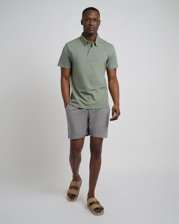 Onia Classic Pull On Linen Short 6" Charcoal Gray