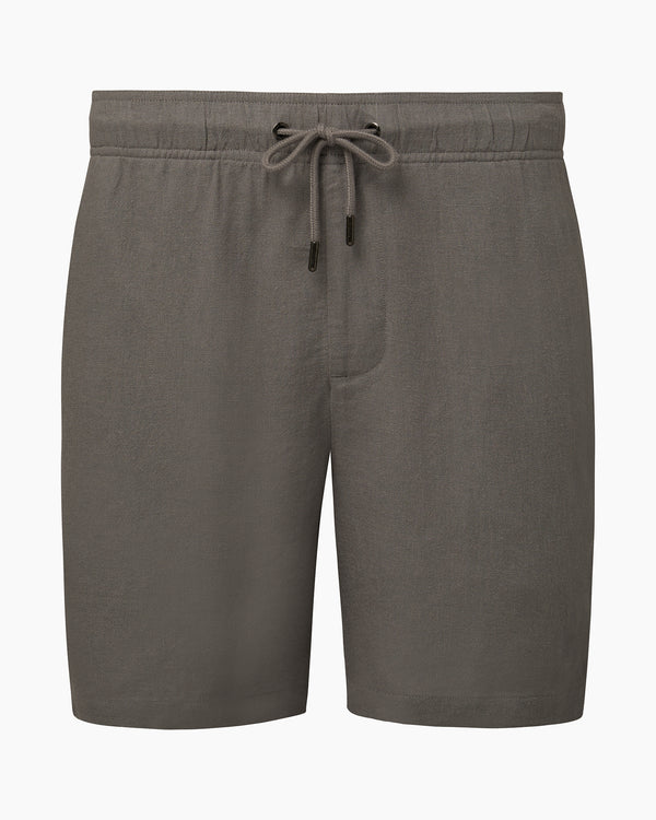 onia Classic Pull On Linen Short 6" Charcoal Gray