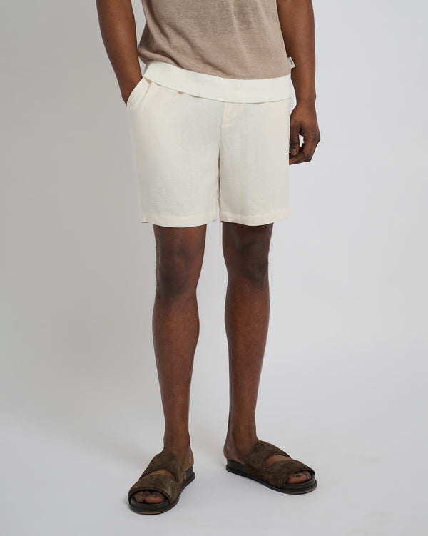 Onia Classic Pull On Linen Short 6" Oat