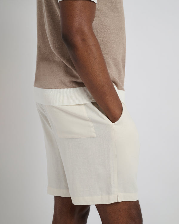 Onia Classic Pull On Linen Short 6" Oat