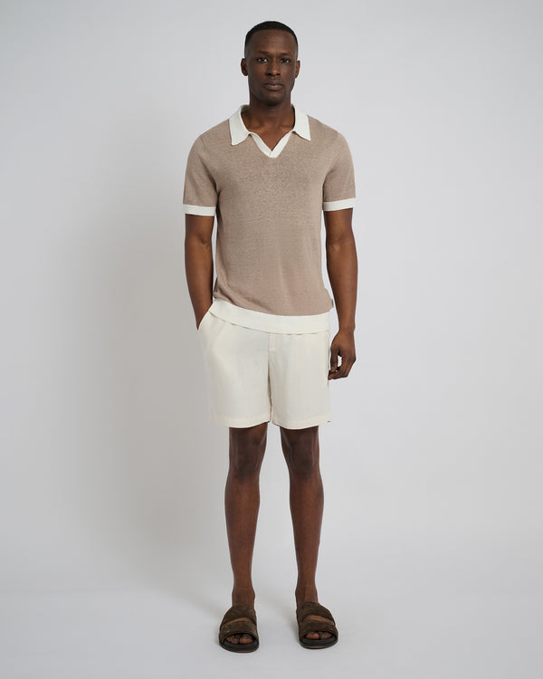 Onia Classic Pull On Linen Short 6" Oat