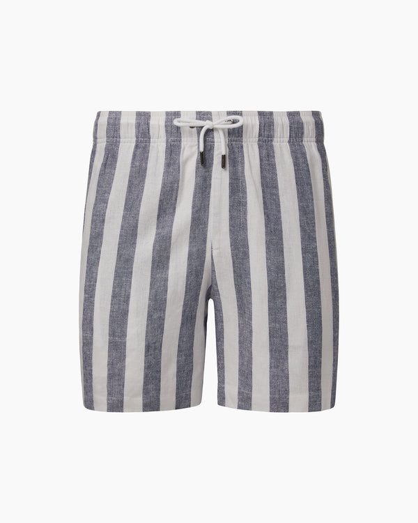 onia Classic Pull On Linen Short 6" Vintage Indigo