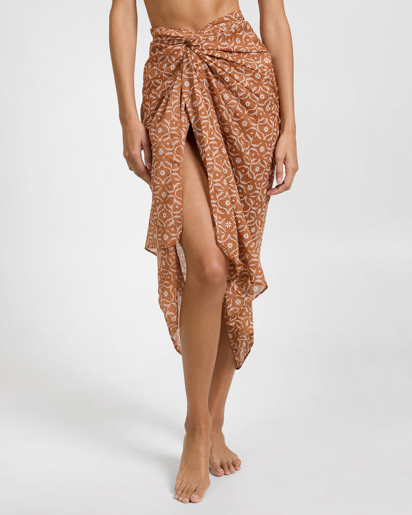 onia Cotton Chiffon Pareo Cream Deep Gold