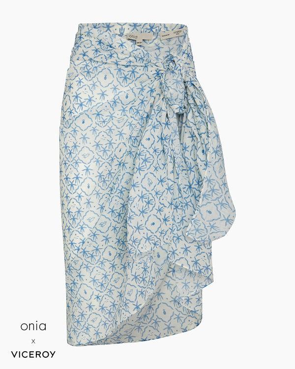 Onia Cotton Chiffon Pareo Cream Ocean