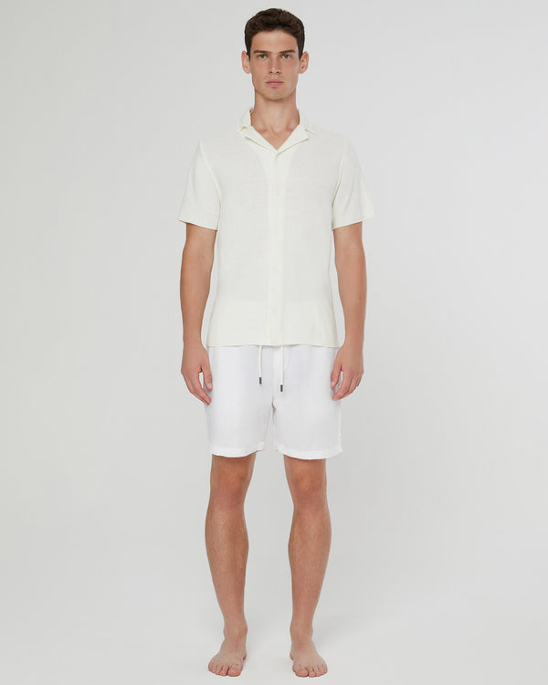 Onia Cotton Textured Camp Shirt White