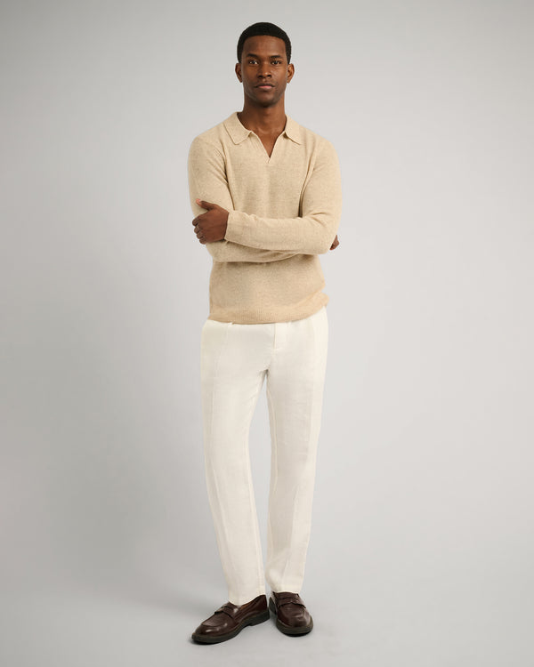 Onia Featherweight Cashmere Sweater Polo Stone