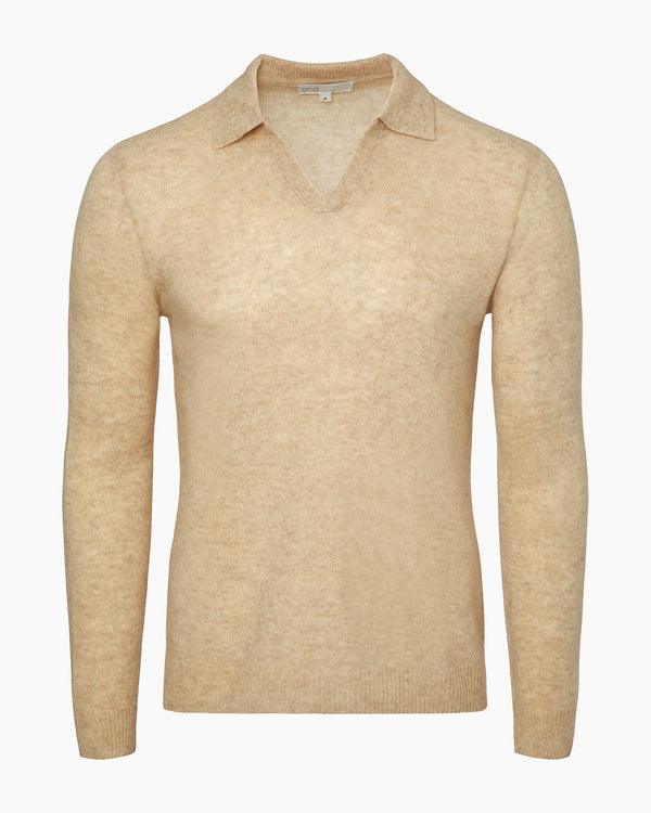 onia Featherweight Cashmere Sweater Polo Stone