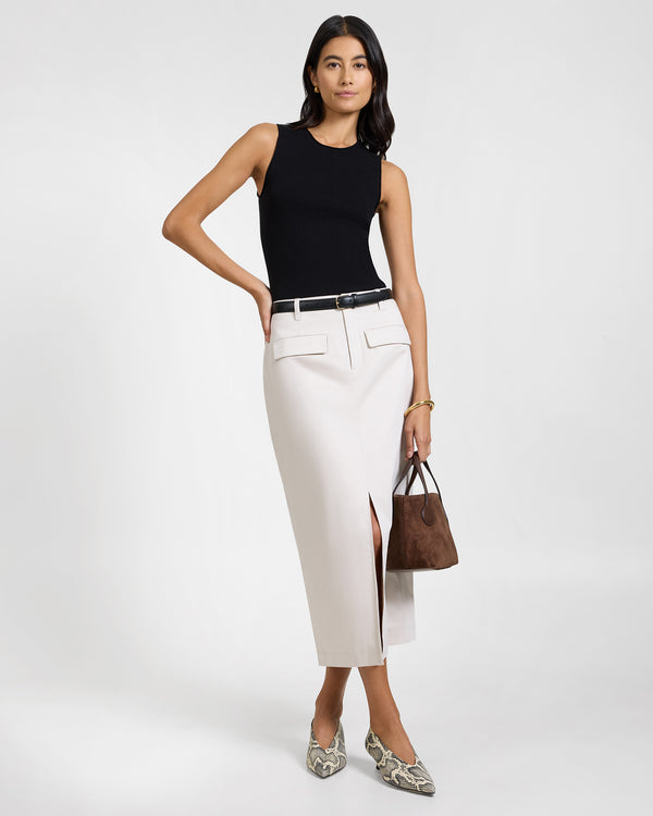 Onia Fitted Micro Rib Tank Black