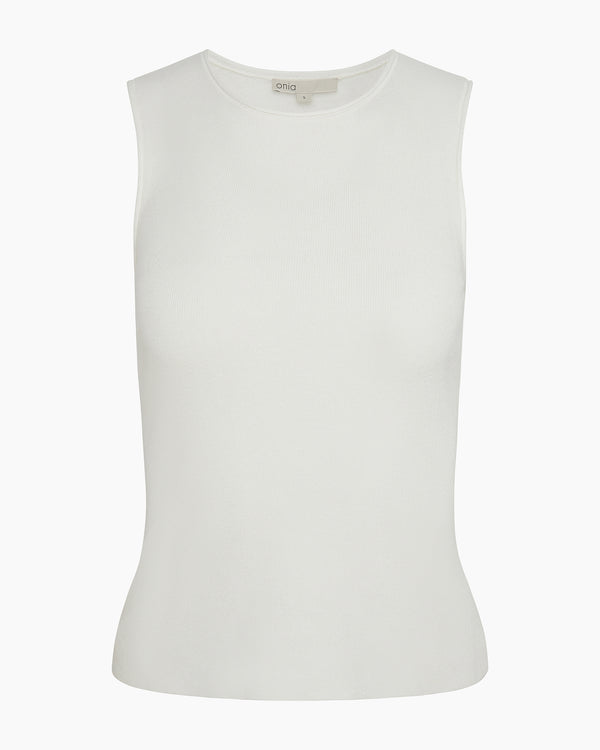 Onia Fitted Micro Rib Tank White
