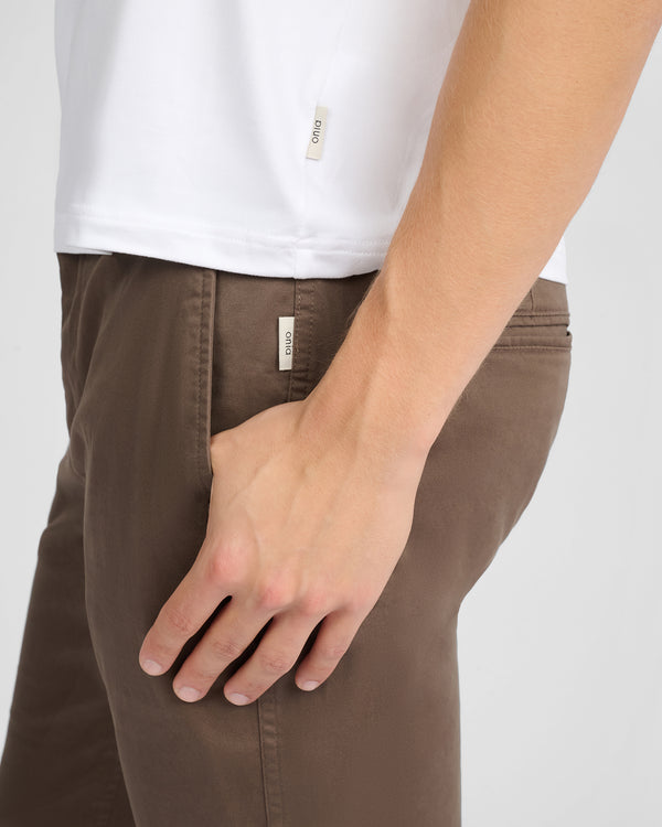 Onia Flat Front Stretch Chino Pant Chestnut