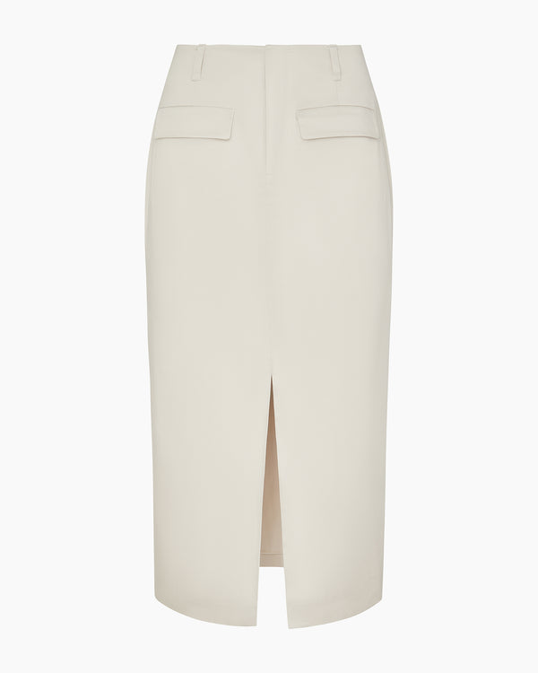 Onia Front Slit Midi Skirt Stone