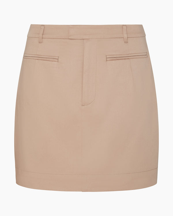 Onia Front Welt Mini Skirt Warm Taupe