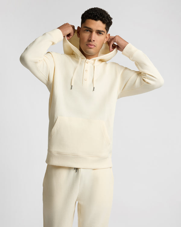 Onia Heavyweight Cotton Waffle Hoodie Ecru