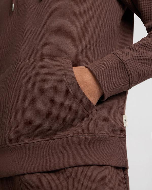Onia Heavyweight Cotton Waffle Hoodie Java