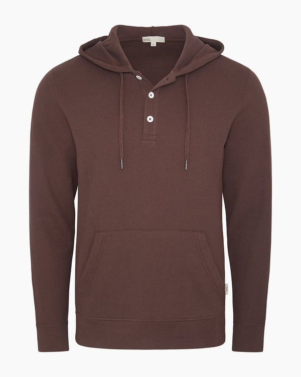 onia Heavyweight Cotton Waffle Hoodie Java