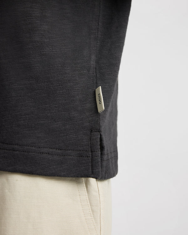 Onia Heavyweight Slub Henley Noir