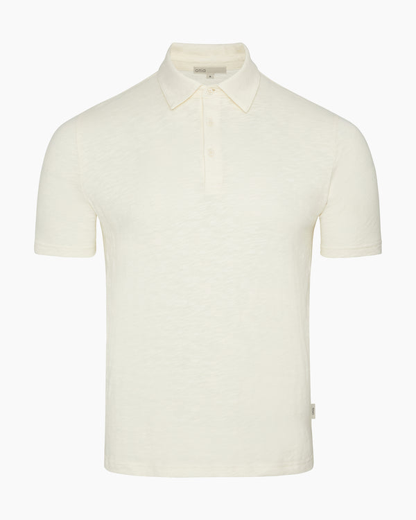 onia Heavyweight Slub Polo Ecru