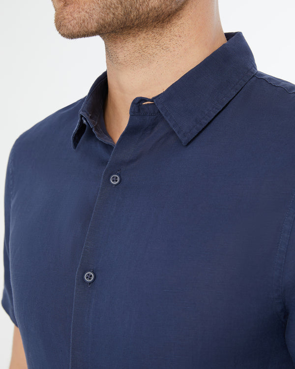Onia Jack Air Linen Shirt Deep Navy