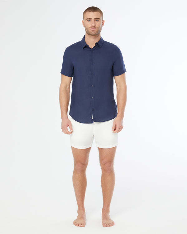 Onia Jack Air Linen Shirt Deep Navy