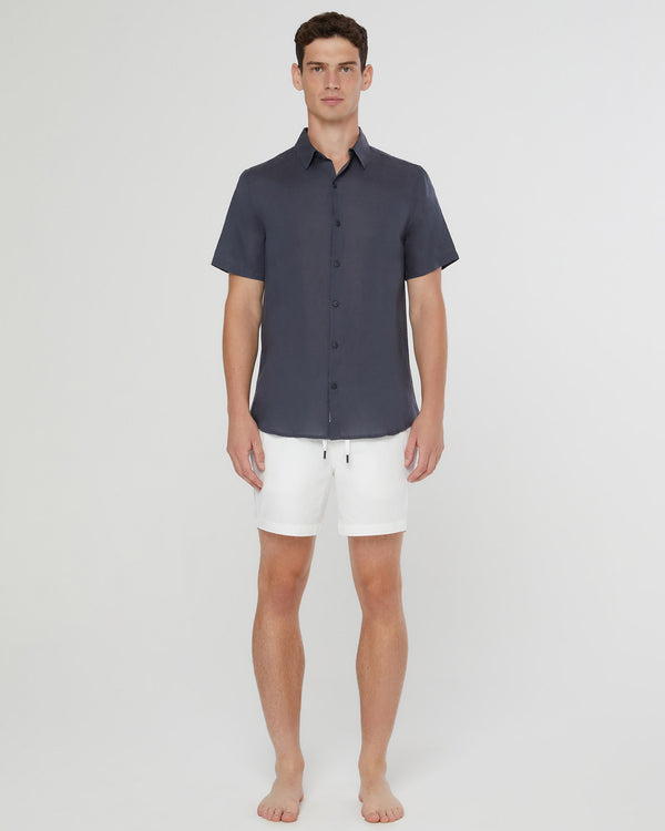 Onia Jack Air Linen Shirt Gunmetal