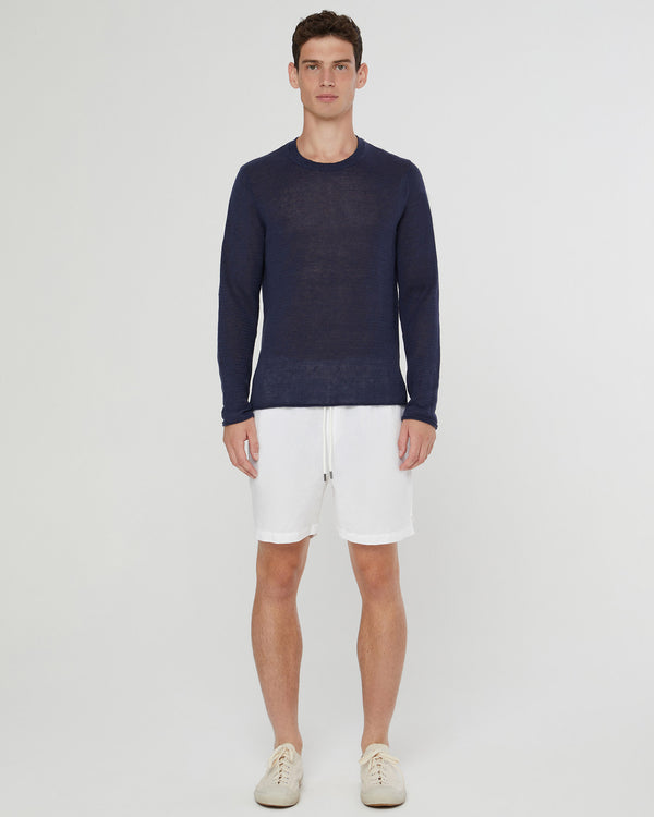 Onia Kevin Crewneck Linen Sweater Deep Navy