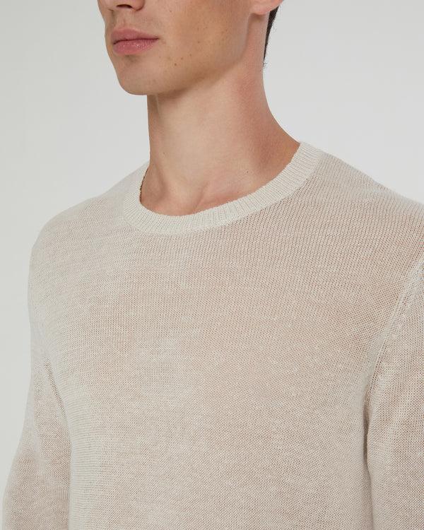 Onia Kevin Crewneck Linen Sweater Stone