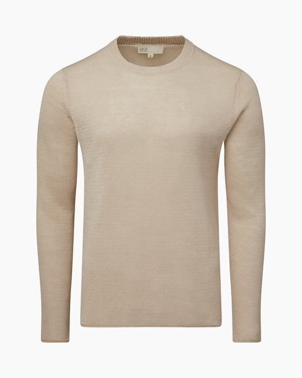 onia Kevin Crewneck Linen Sweater Stone
